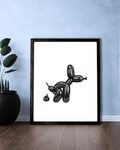 Framed Balloon Dog Pooping Portrait