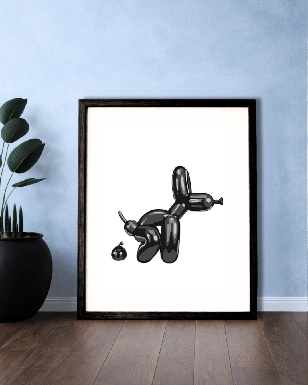 Framed Balloon Dog Pooping Portrait