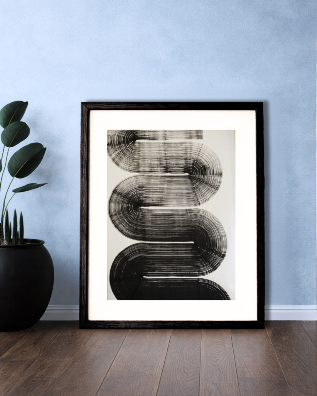 Framed Black Abstract Portrait