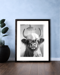 Framed Cow Shower Bathroom Portrait