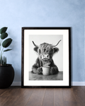 Framed Coffee Cow  Portrait