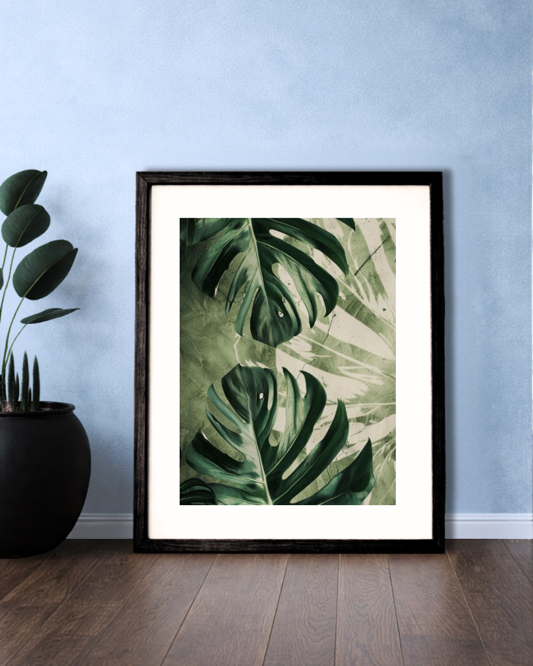 Elegant Framed Leaf Portrait.
